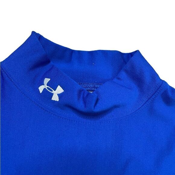 UNDER ARMOUR Coldgear Mock Neck Long Sleeve Shirt Blue Size XL - Picture 3 of 5